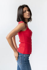Apollo Knit Tank Top in Red