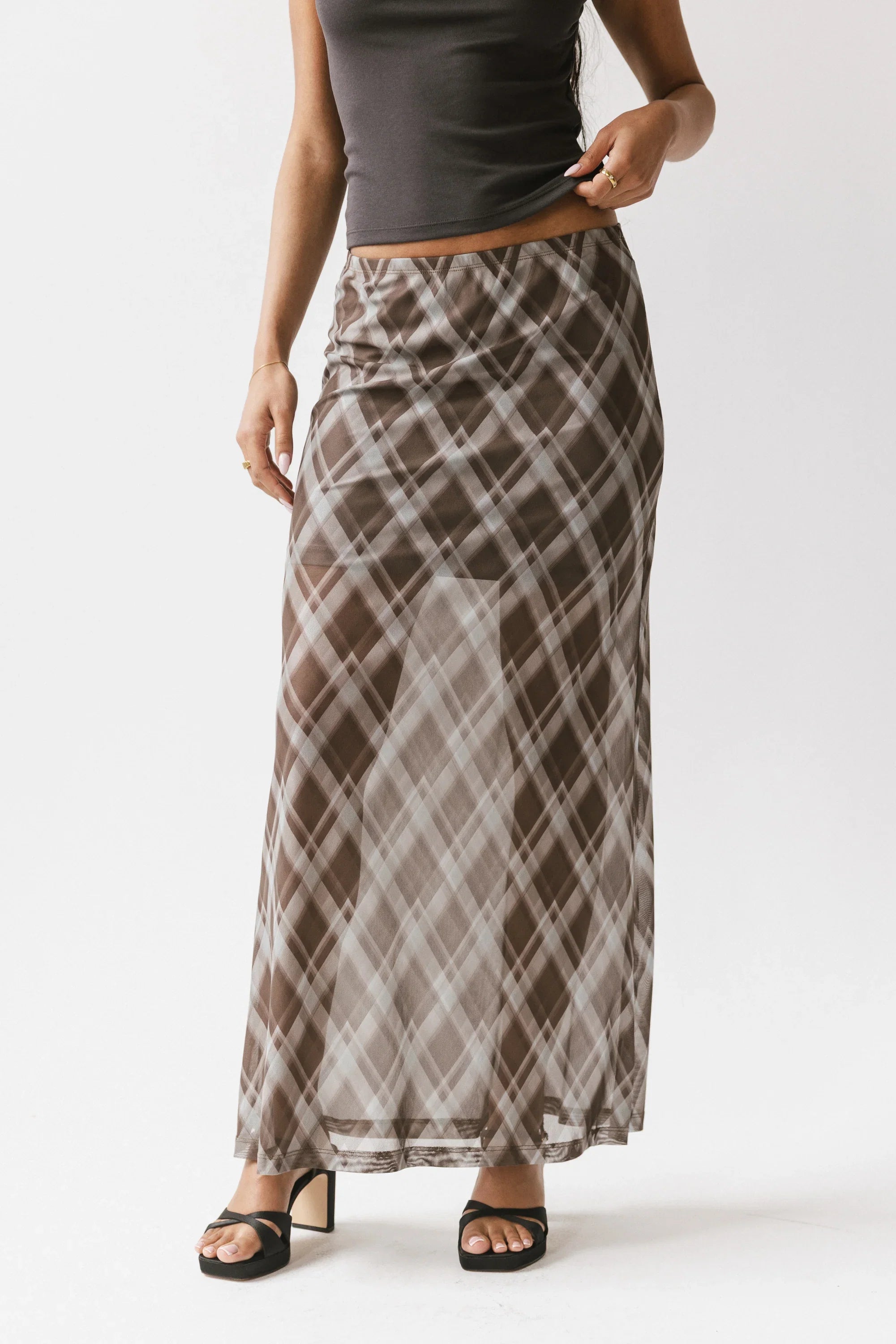 Cecily Plaid Midi Skirt FINAL SALE