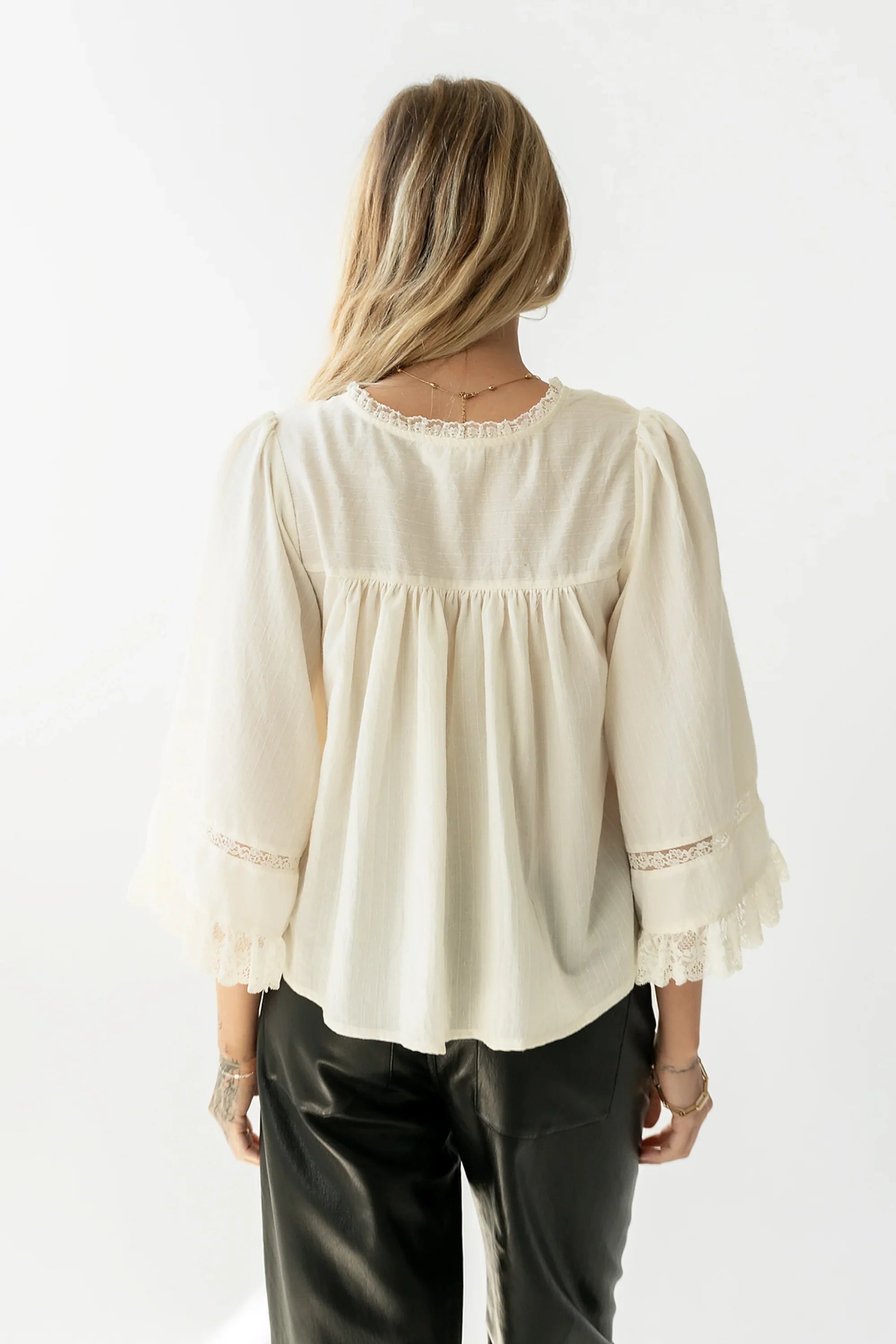 Kylee Lace Blouse in Cream
