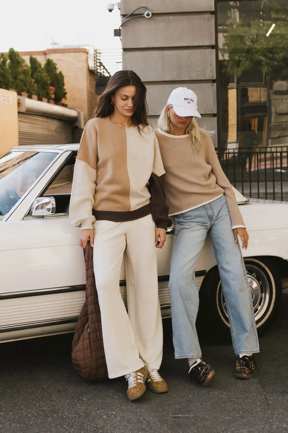 Abara Colorblock Sweater in Oatmeal FINAL SALE