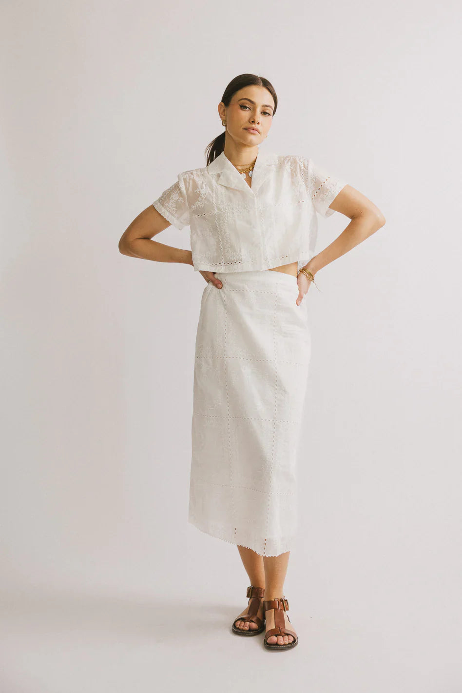 Millie Embroidered Midi Skirt FINAL SALE
