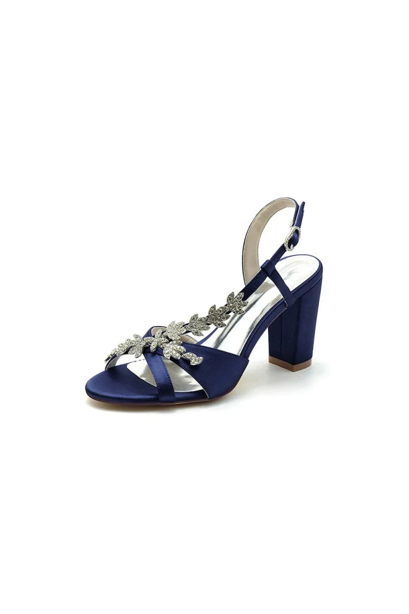 Slingback Strap Open Toe Block Heels