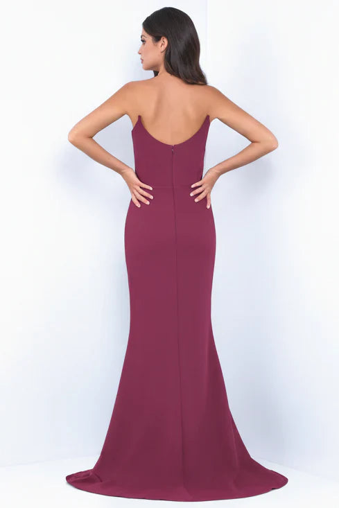 Daris Gown Berry Cat Eye Scoop Neckline Dress