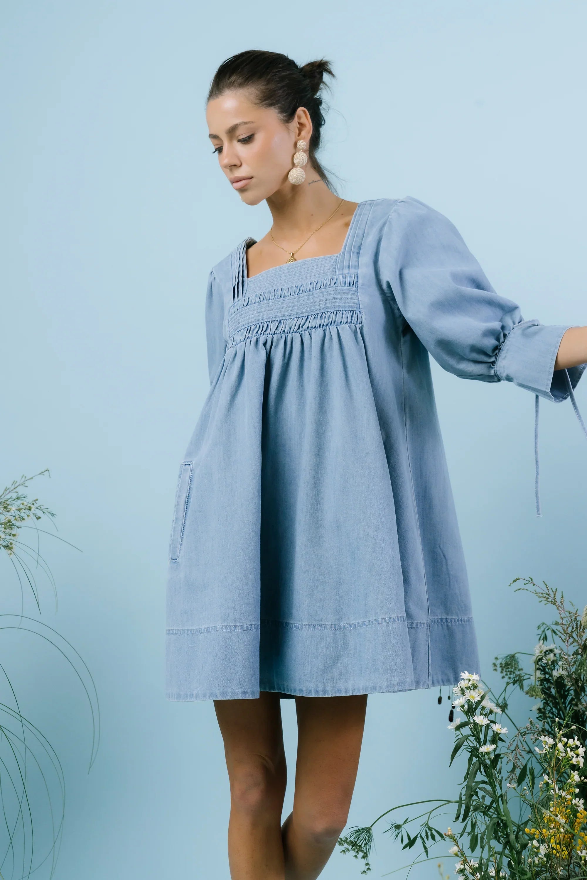 Ginny Denim Baby Doll Dress