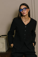 Kalani Collared Blazer in Black