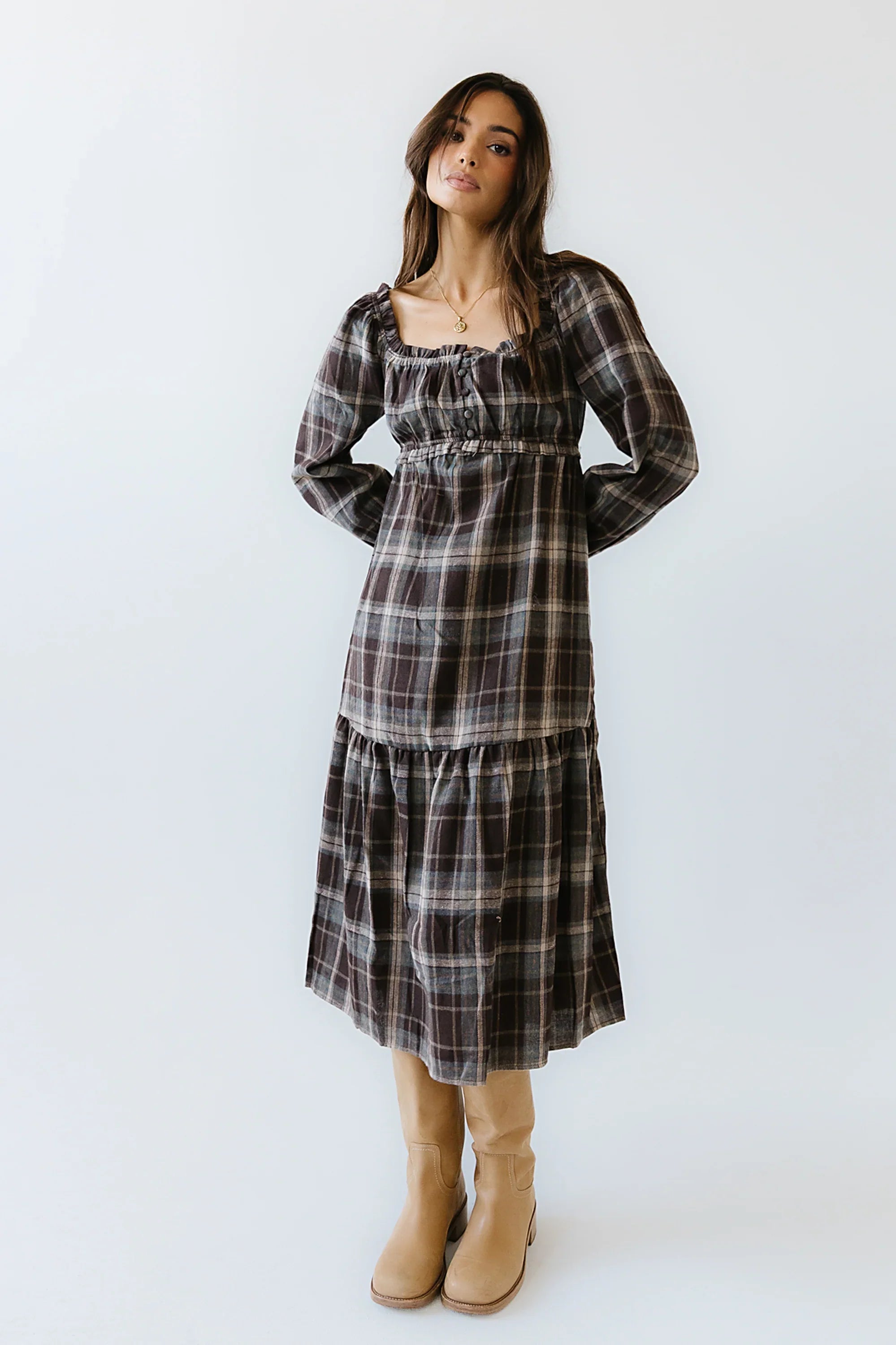 Harlow Plaid Maxi Dress FINAL SALE