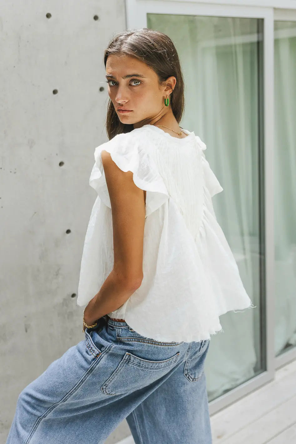 Leia Blouse in Cream FINAL SALE