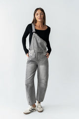 Tansy Denim Overalls in Grey