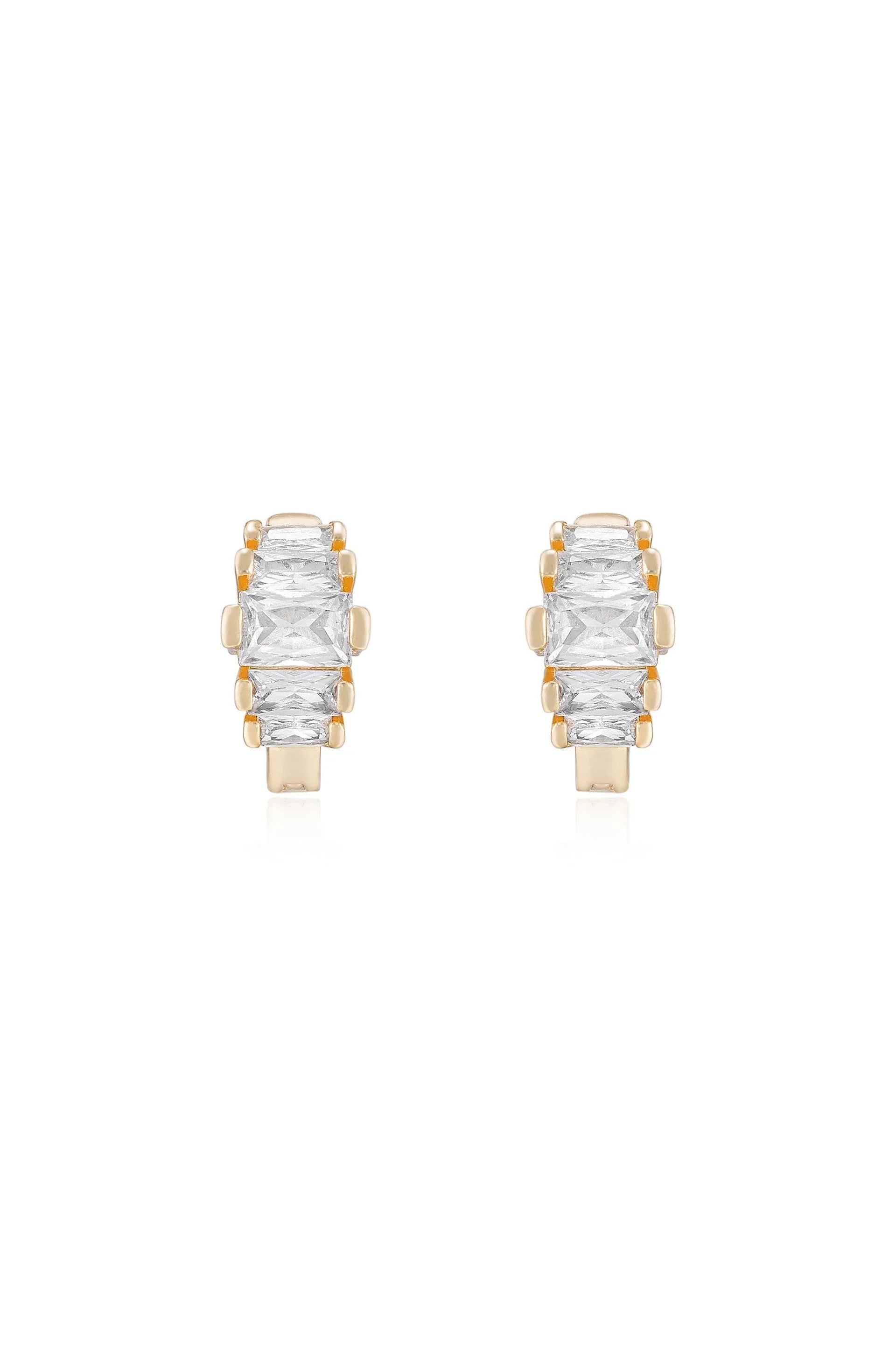 Crystal Diamond Shine Mini Hoop Earrings