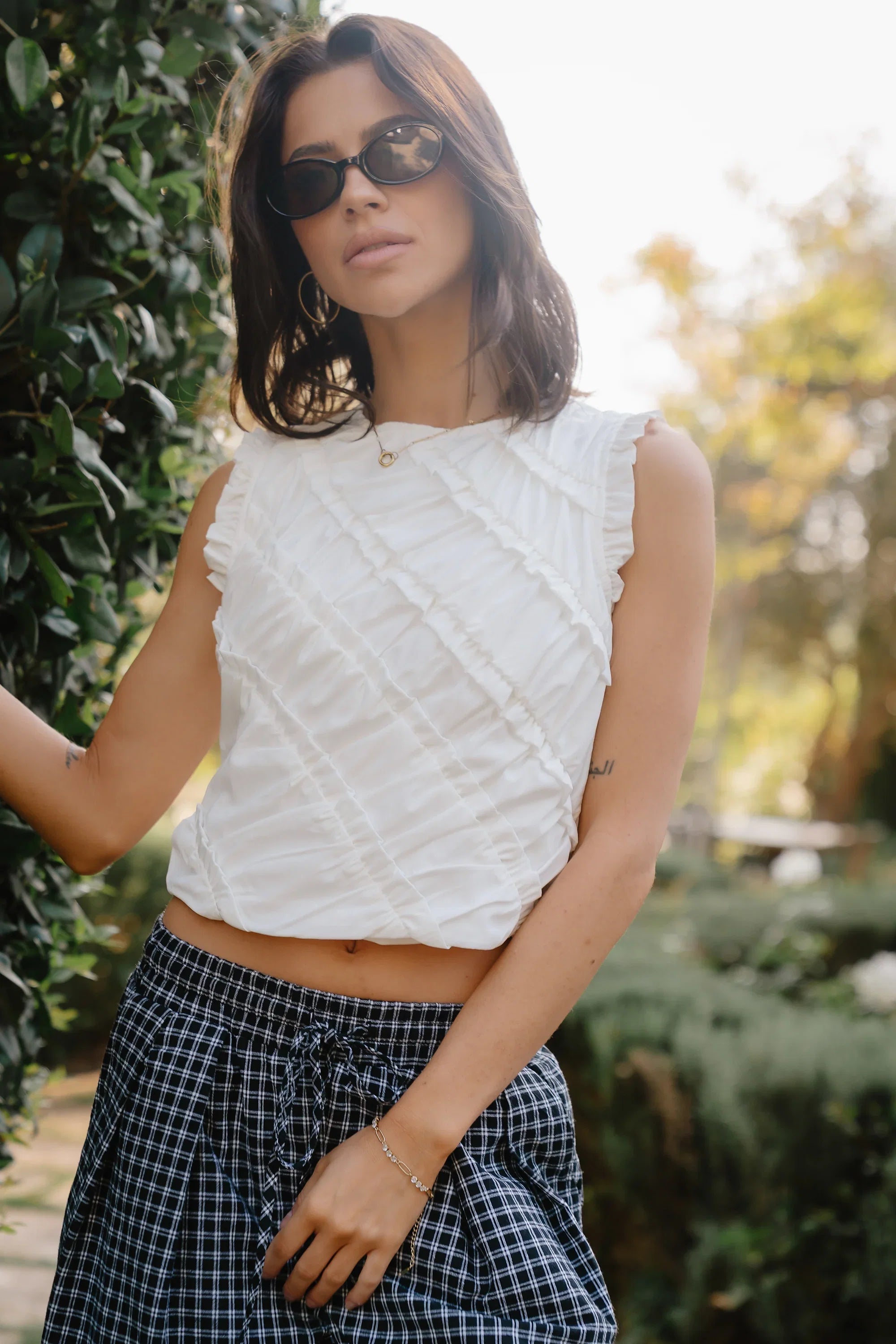 Mellie Ruffle Top in Off White