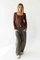 Pura Knit Top in Brown
