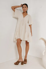 Slow It Down Mini Dress in Cream FINAL SALE