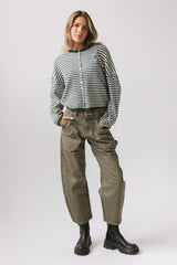 Miriam Striped Cardigan in Forest FINAL SALE