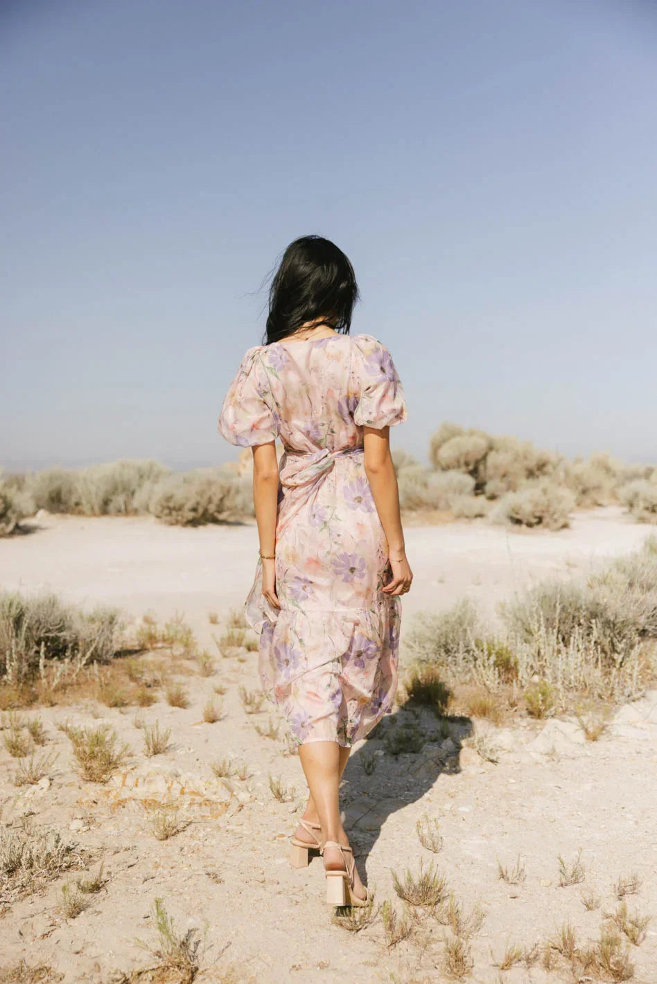 Angelique Floral Tie Dress in Pink FINAL SALE