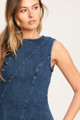 DAY TO NIGHT DENIM MINI DRESS