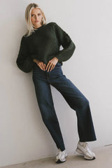 Zaidee Knit Sweater in Hunter Green FINAL SALE