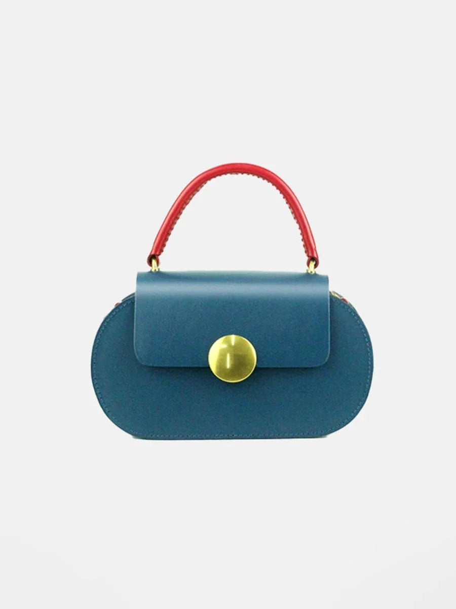 Womens Mini Flap Genuine Leather Clutch Bags with Crossbody Strap