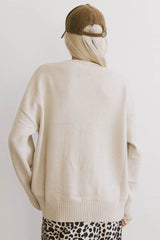 New York Crew Neck Sweater in Cream FINAL SALE