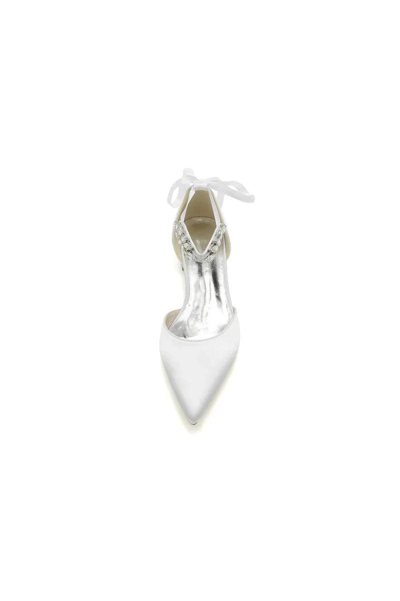 Champagne High Heels with Ornate Crystal and Pearl Accent