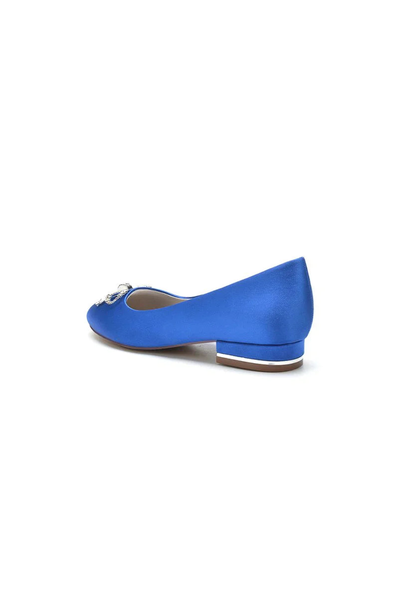Crystal Bow Round Toe Flats