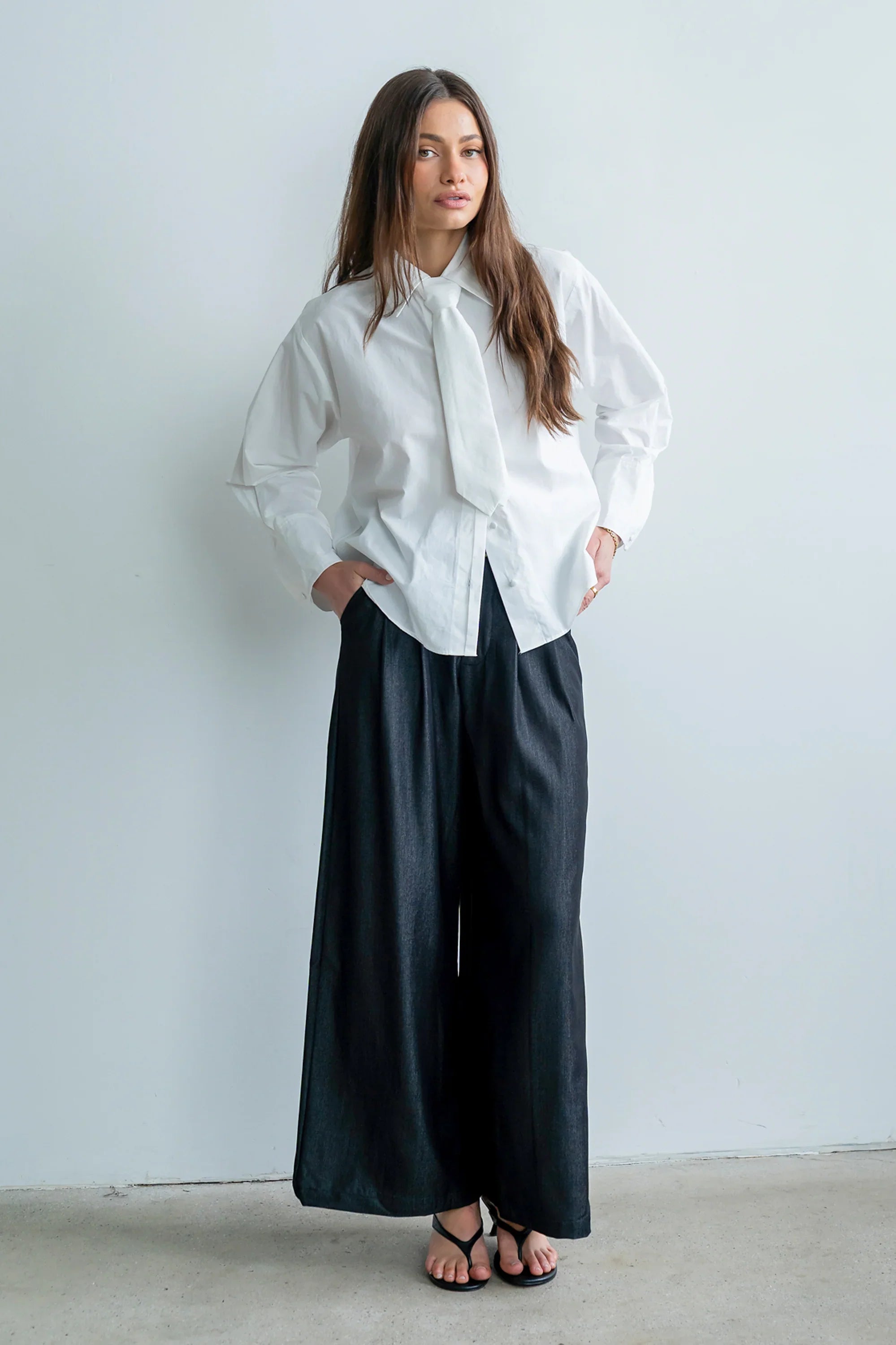 Joey Pleated Pants in Black