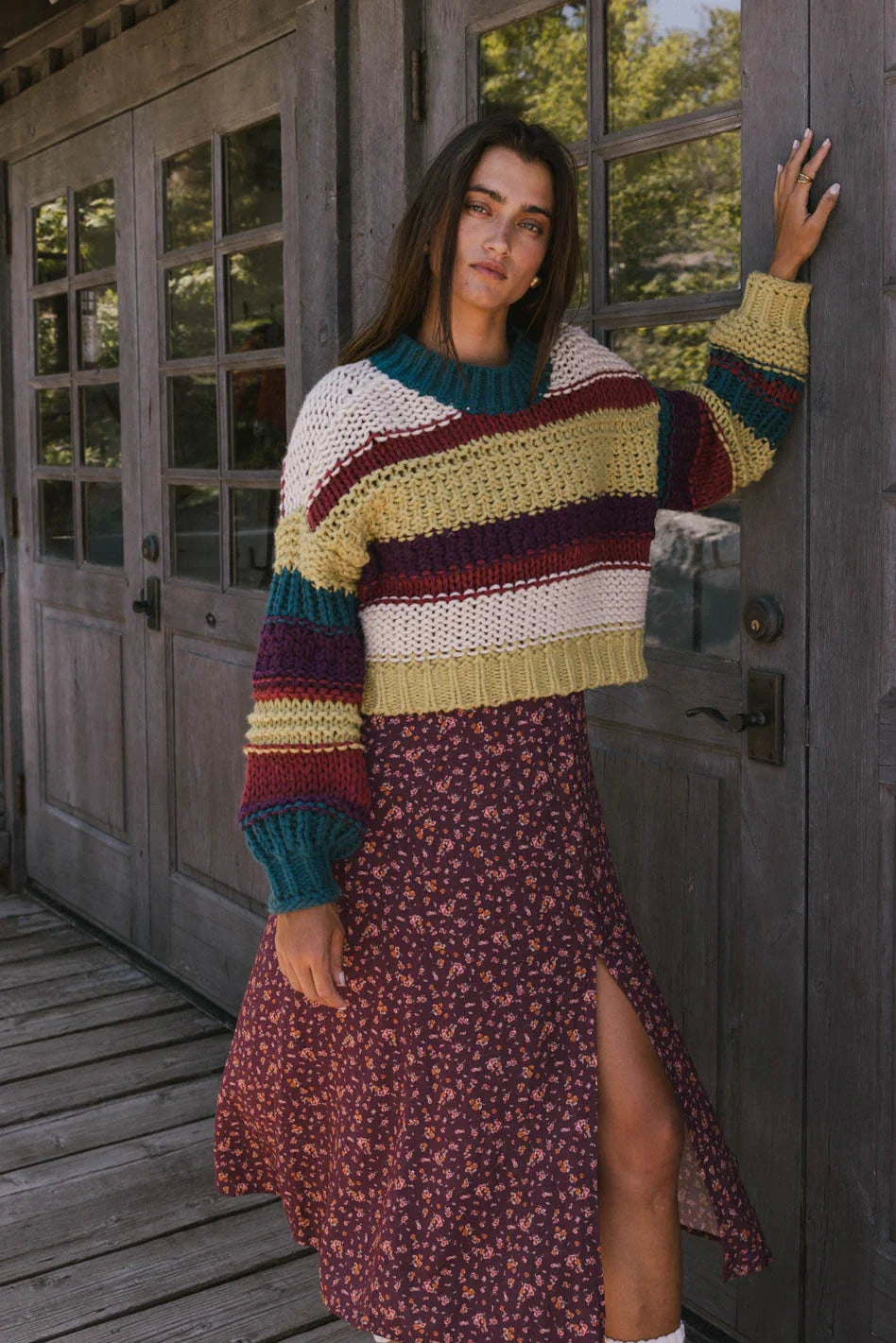 Tennyson Striped Sweater in Green FINAL SALE