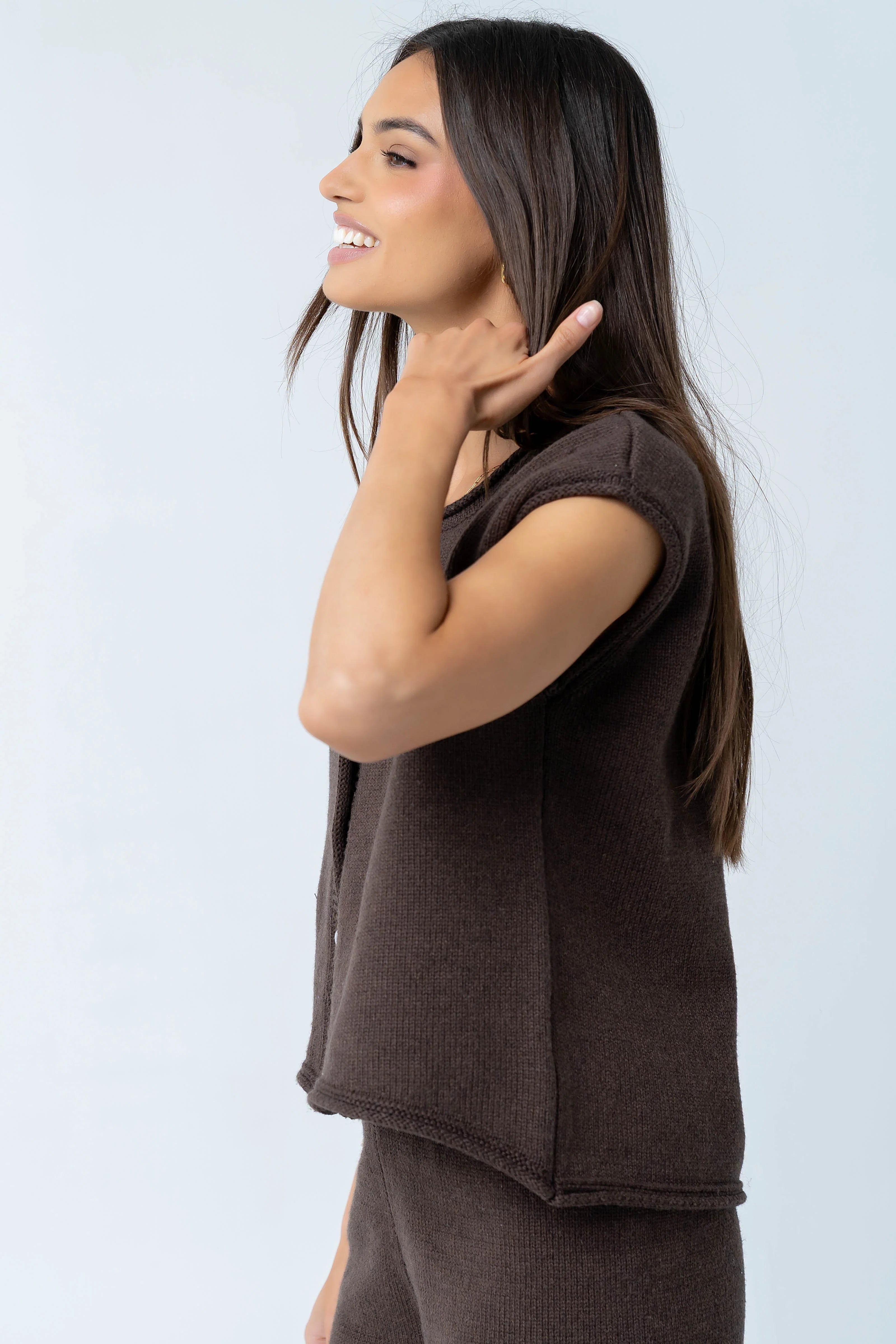 Paige Knit Sweater in Brown