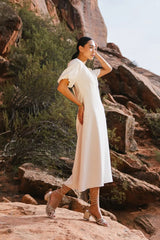 Maeve Midi Dress in Cream FINAL SALE