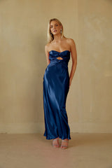Alana Strapless Double Twist Tie Back Maxi Dress