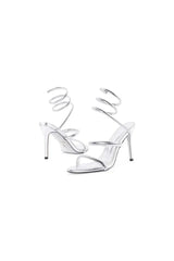 Gold Snake Wrap Open Toe High Heels Sandal