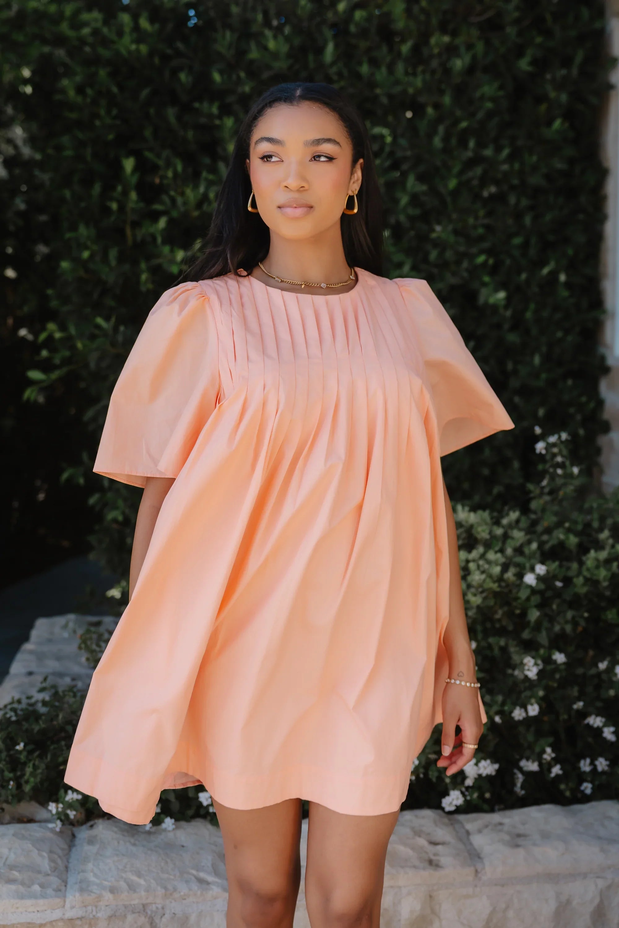 Granger Pleated Baby Doll Dress