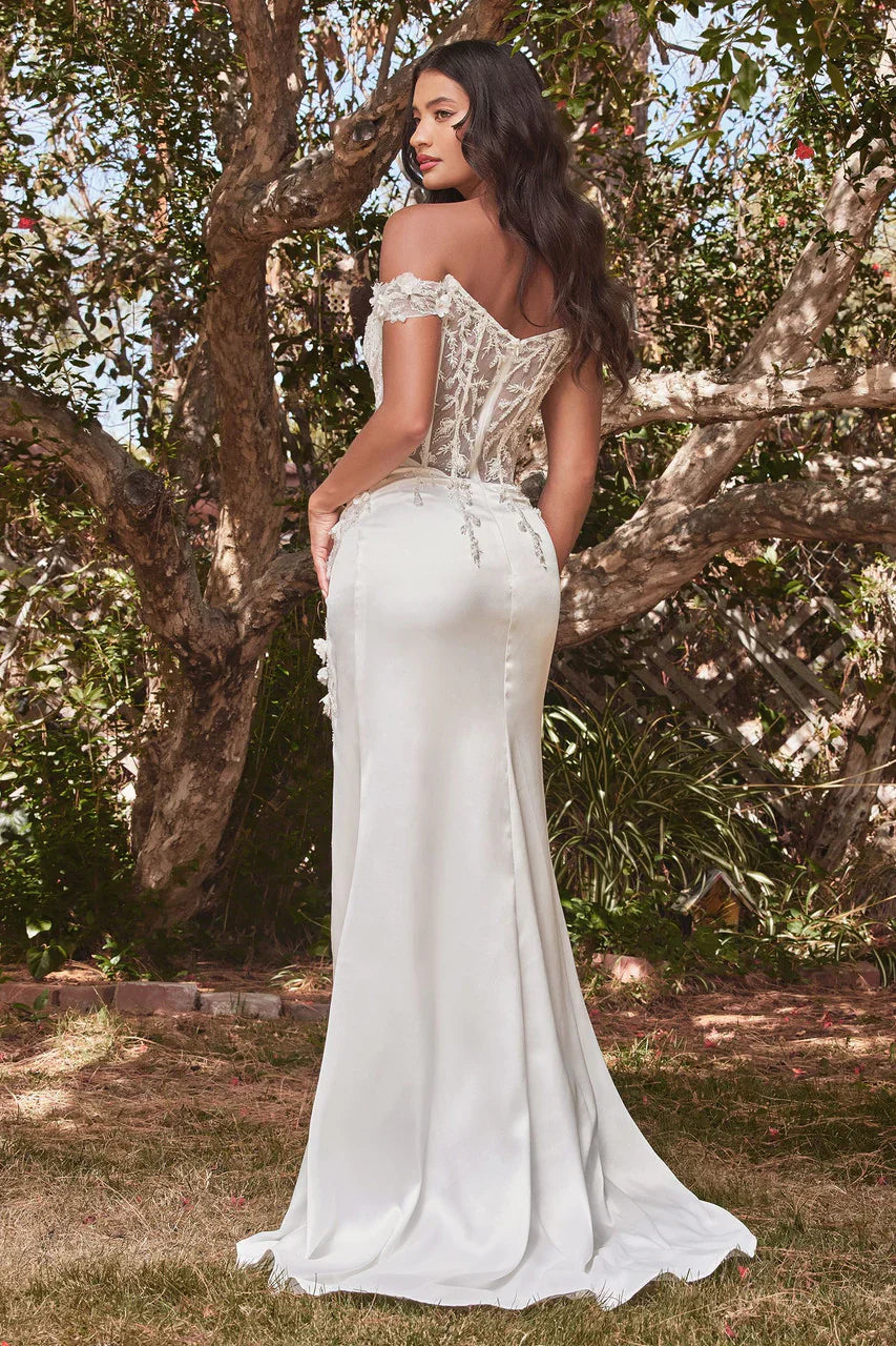 Rosaline Gown Off White Floral Off The Shoulder Dress
