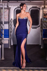 Padma Gown Strapless Stretch Satin Evening Dress