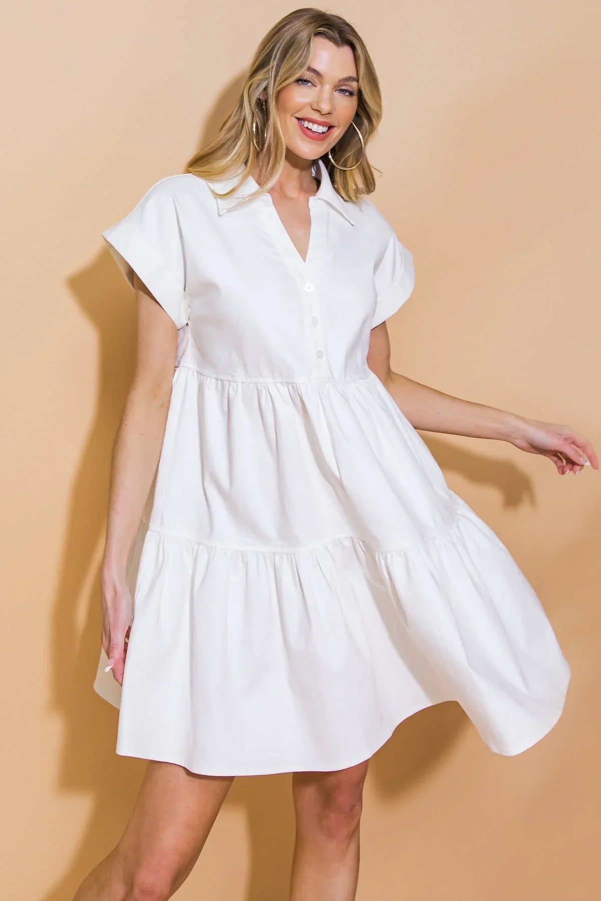 TIMELESS BEAUTY WHITE SWING DRESS