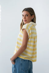 Larene Collared Striped Tank