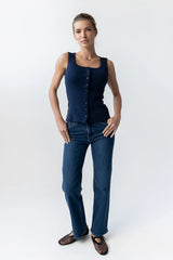 Apollo Knit Tank Top in Navy