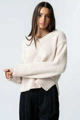 Junie Fuzzy Sweater in Cream