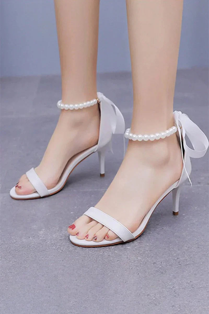 Elegant Open Toe Ankle Strap Stiletto Sandals