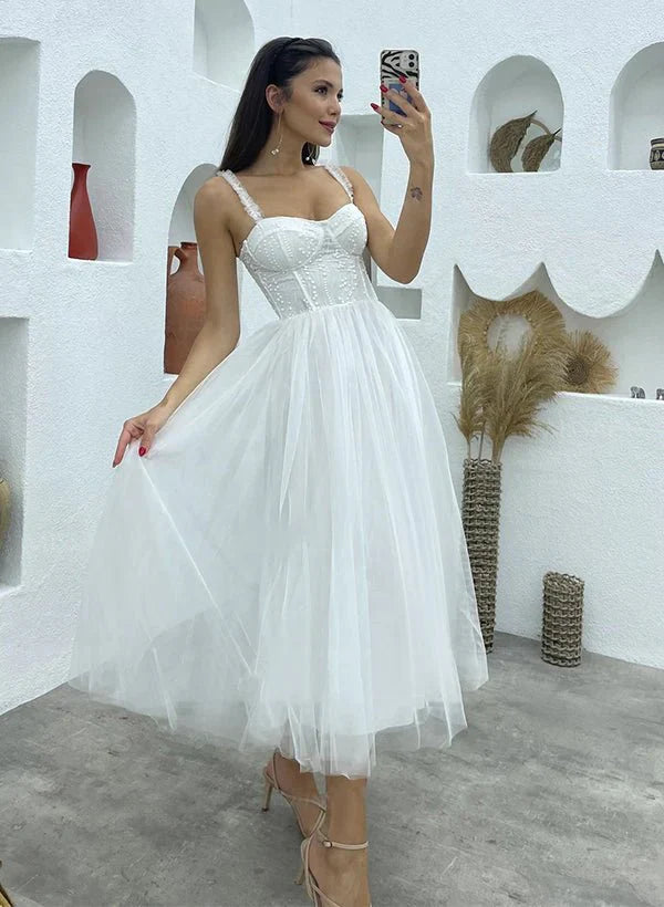 A Line Sweetheart symmetrical Satin Wedding Dresses With Cascading Ruffles