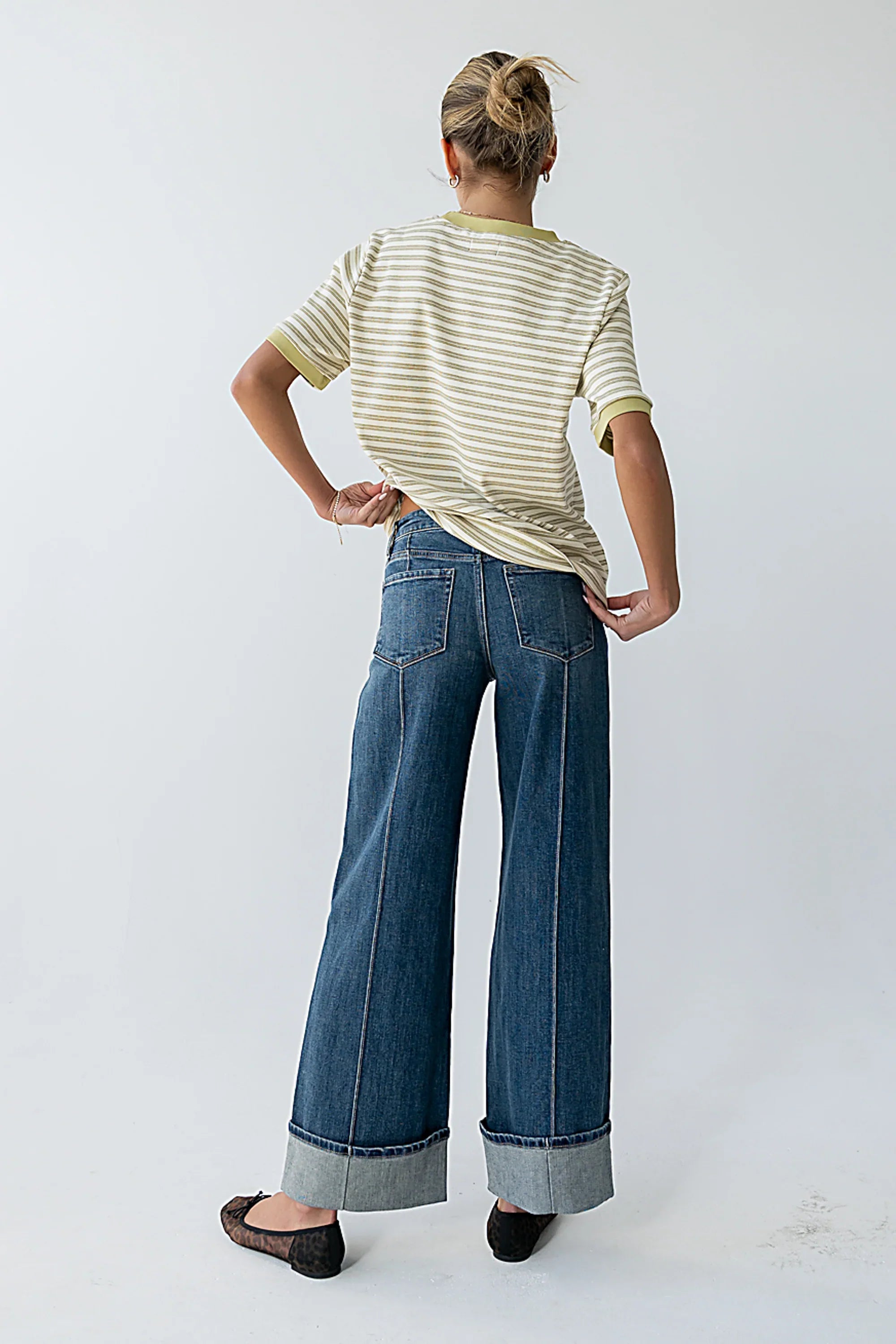 Jenna Striped Top in Green