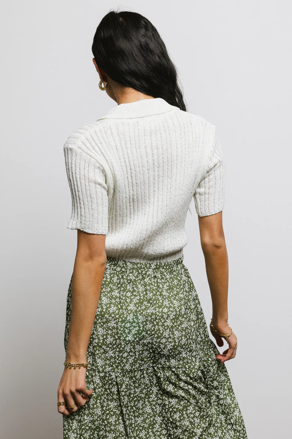 Millie Knit Sweater Top in Off White FINAL SALE