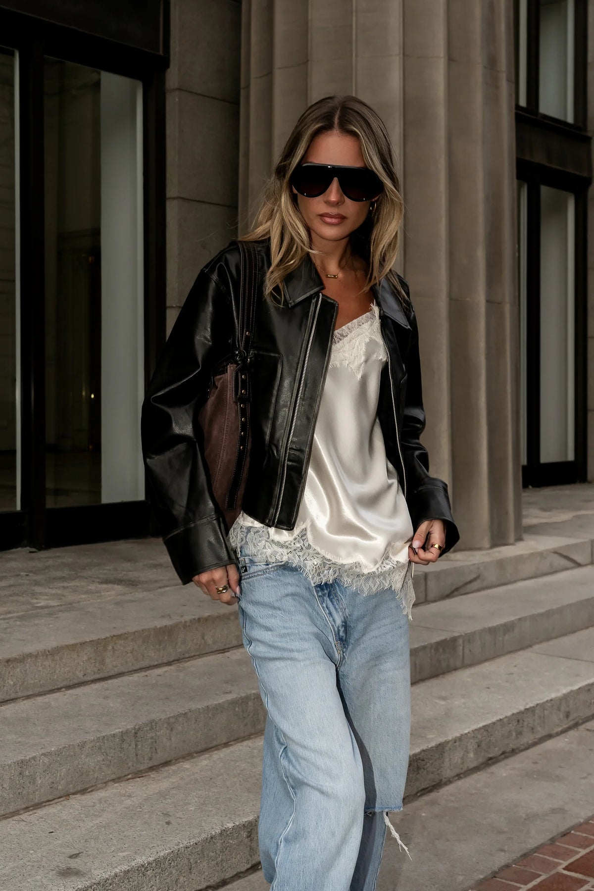 Jaymie Vegan Leather Jacket in Black FINAL SALE