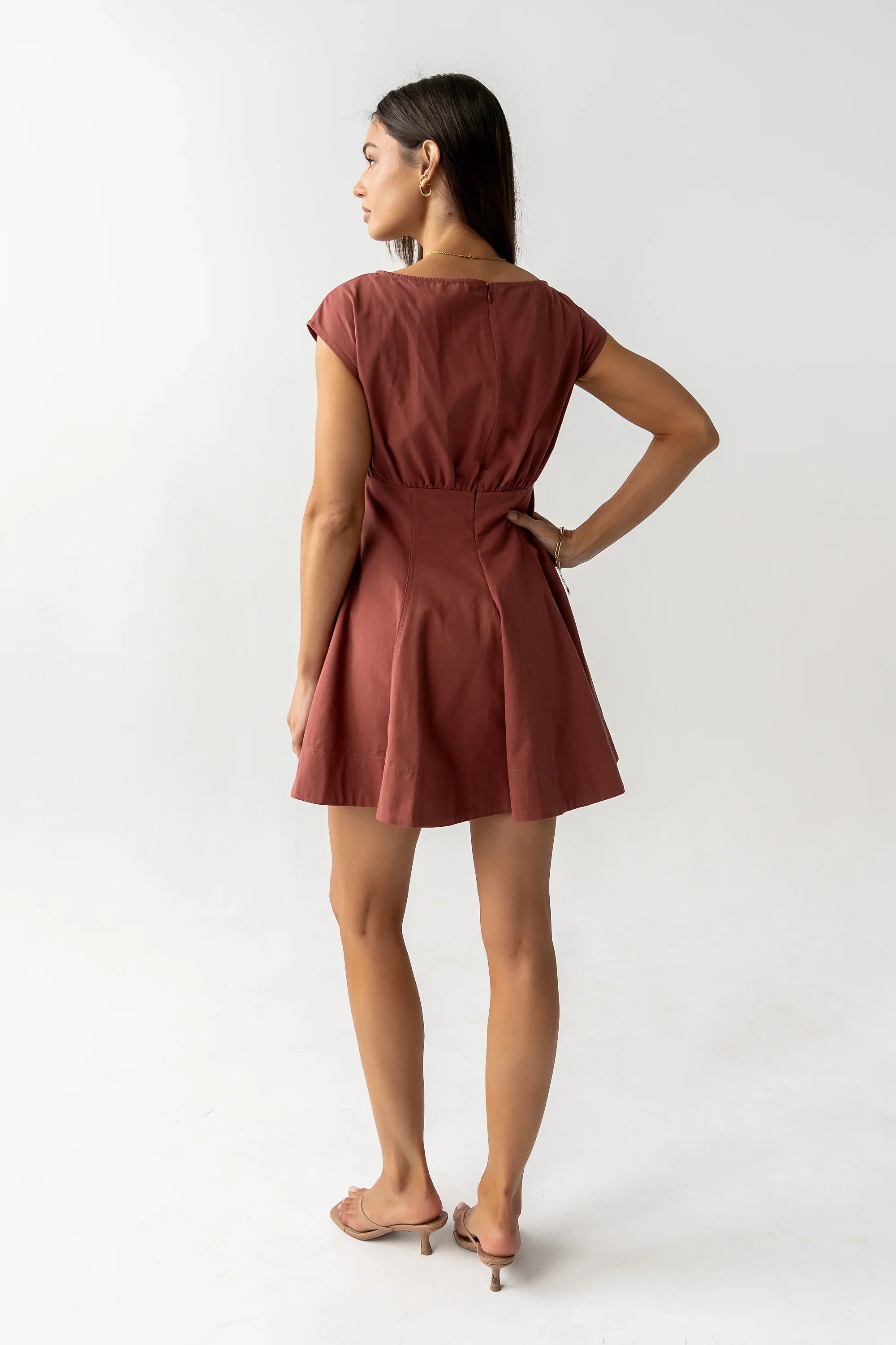 Kinzey Mini Dress in Marsala