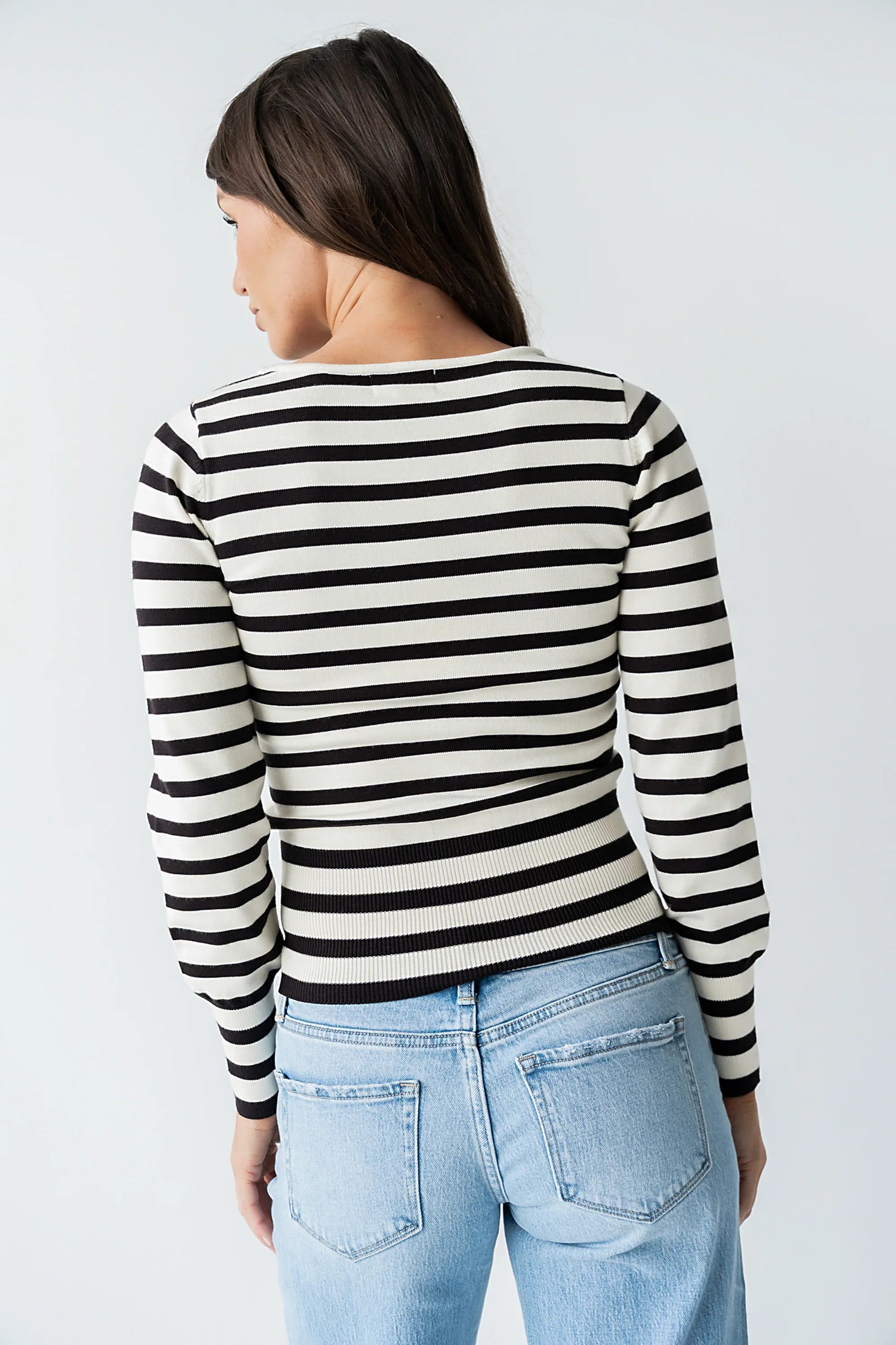 Waldorf Striped Top in Black