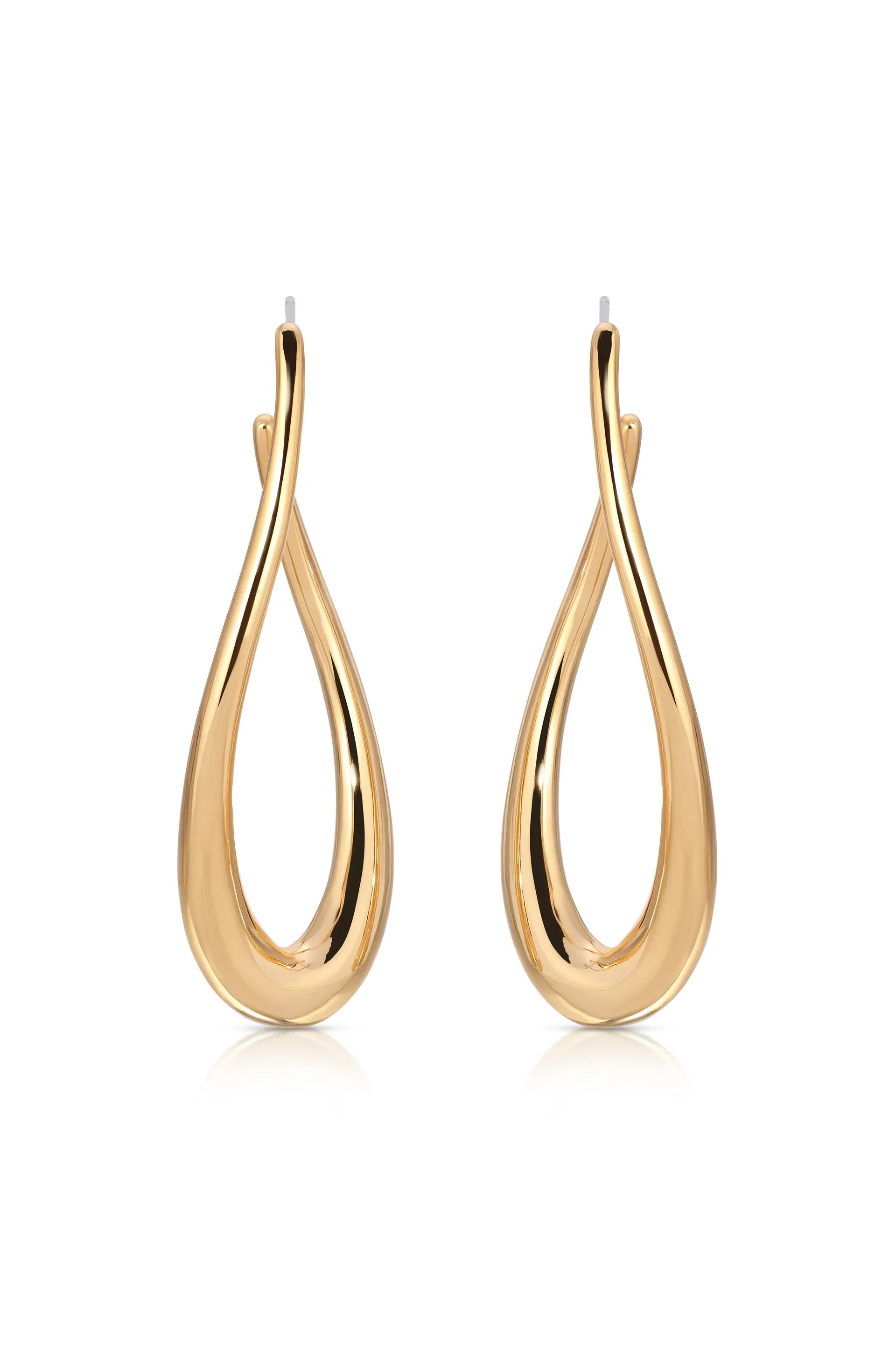 Oblong Abstract Hoop Earring