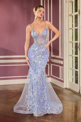 Cynthia Gown Floral Embellished Tulle Dress