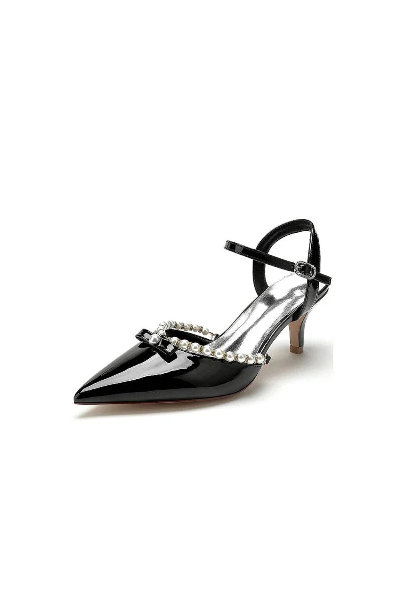 Pointed Toe Wedding Shoes with Pearl