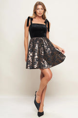CELEBRATION NIGHT VELVET MINI DRESS