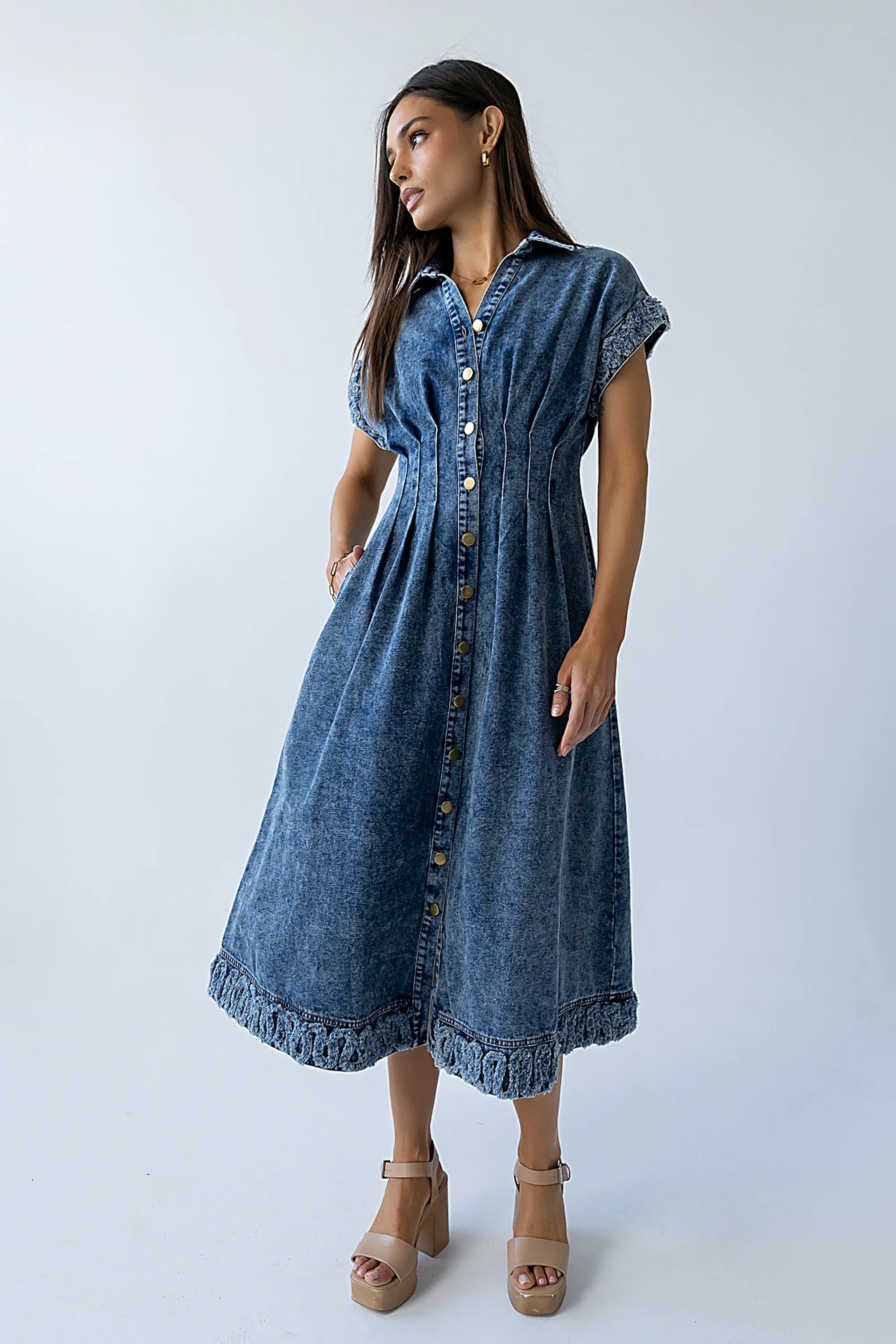 Annie Denim Midi Dress