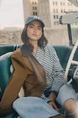 Krue Contrast Jacket in Brown